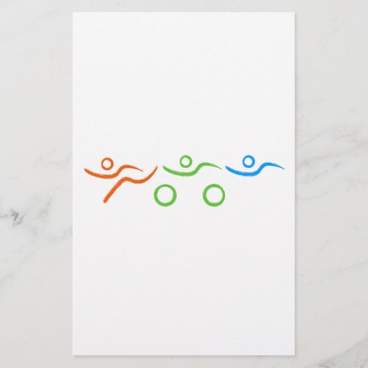 Triathlon, koel en uniek ontwerp briefpapier (Voorkant)