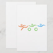 Triathlon, koel en uniek ontwerp briefpapier (Voorkant / Achterkant)