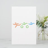 Triathlon, koel en uniek ontwerp briefpapier (Staand voorkant)