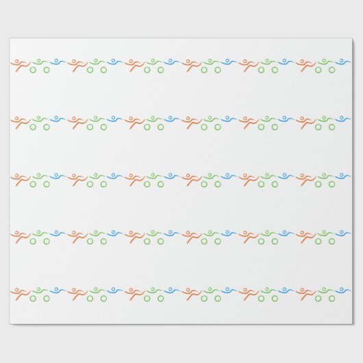 Triathlon, koel en uniek ontwerp cadeaupapier (Vlak)