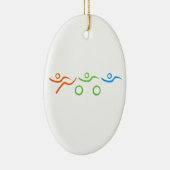 Triathlon, koel en uniek ontwerp keramisch ornament (Rechts)
