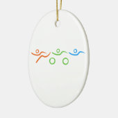 Triathlon, koel en uniek ontwerp keramisch ornament (Links)