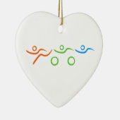 Triathlon, koel en uniek ontwerp keramisch ornament (Rechts)