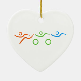 Triathlon, koel en uniek ontwerp keramisch ornament