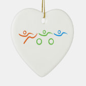 Triathlon, koel en uniek ontwerp keramisch ornament (Rechts)