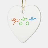 Triathlon, koel en uniek ontwerp keramisch ornament (Links)