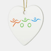 Triathlon, koel en uniek ontwerp keramisch ornament (Links)