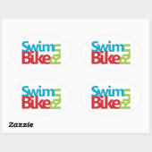 Triathlon, koel en uniek ontwerp ovale sticker (Vel)