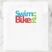 Triathlon, koel en uniek ontwerp ovale sticker (Tas)