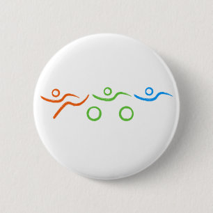 Triathlon, koel en uniek ontwerp ronde button 5,7 cm