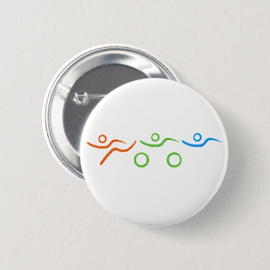 Triathlon, koel en uniek ontwerp ronde button 5,7 cm (Voorkant /achterkant)