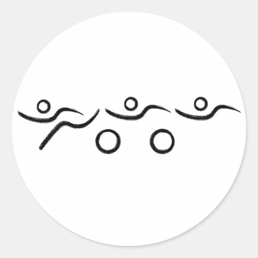 Triathlon, koel en uniek ontwerp ronde sticker (Voorkant)