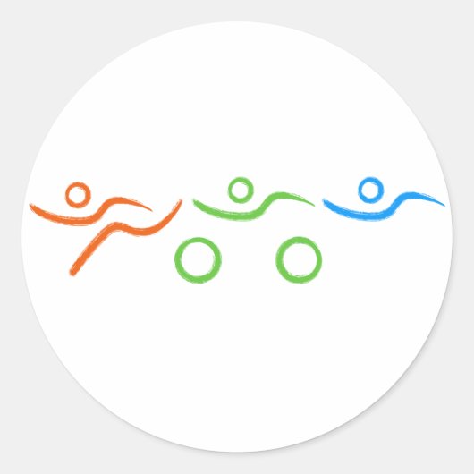 Triathlon, koel en uniek ontwerp ronde sticker (Voorkant)