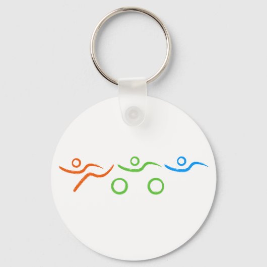 Triathlon, koel en uniek ontwerp sleutelhanger (Voorkant)