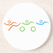 Triathlon, koel en uniek ontwerp zandsteen onderzetter (Voorkant)