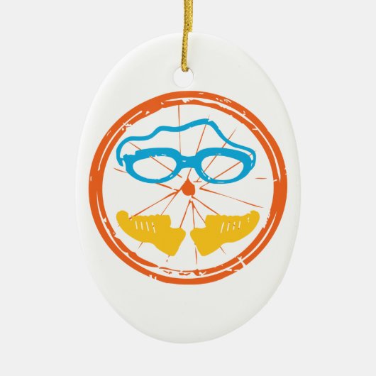 Triathlon leuk design keramisch ornament (Voorkant)