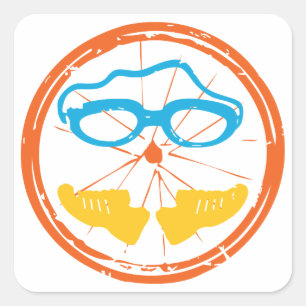 Triathlon leuk design vierkante sticker