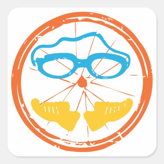 Triathlon leuk design vierkante sticker (Voorkant)