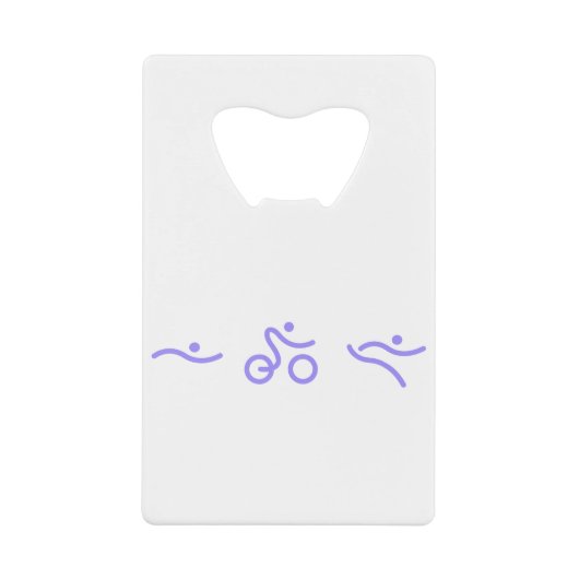 Triathlon licht paars logo creditkaart flessenopener (Voorkant)