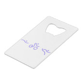 Triathlon licht paars logo creditkaart flessenopener (Achterkant Gekanteld)