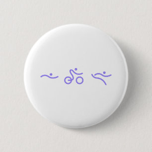 Triathlon licht paars logo ronde button 5,7 cm