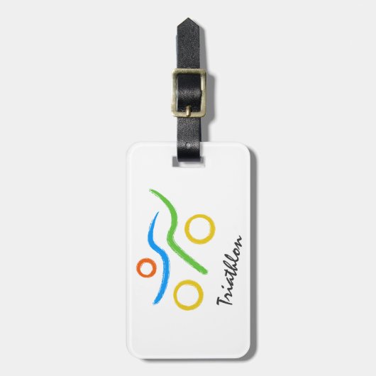 Triathlon logo bagagelabel (Voorkant verticaal)