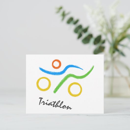 Triathlon logo briefkaart (Staand voorkant)