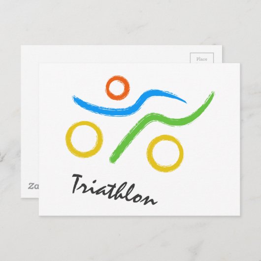 Triathlon logo briefkaart (Voorkant / Achterkant)