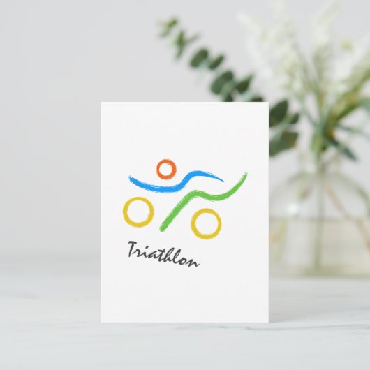 Triathlon logo briefkaart (Staand voorkant)