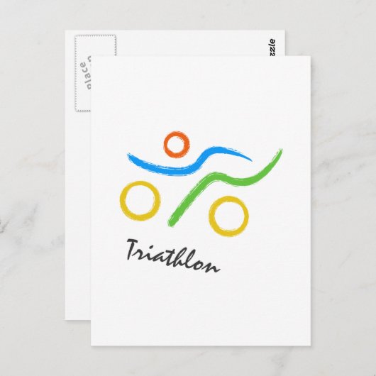 Triathlon logo briefkaart (Voorkant / Achterkant)