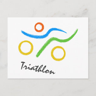 Triathlon logo briefkaart