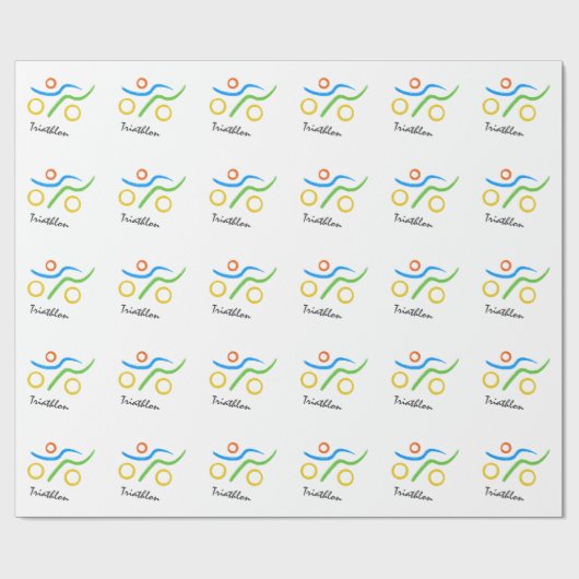 Triathlon logo cadeaupapier (Vlak)