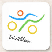 Triathlon logo drankjes onderzetter (Voorkant)