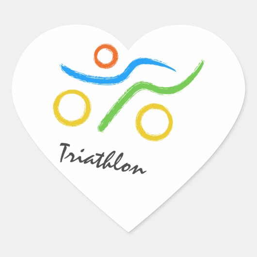 Triathlon logo hart sticker (Voorkant)