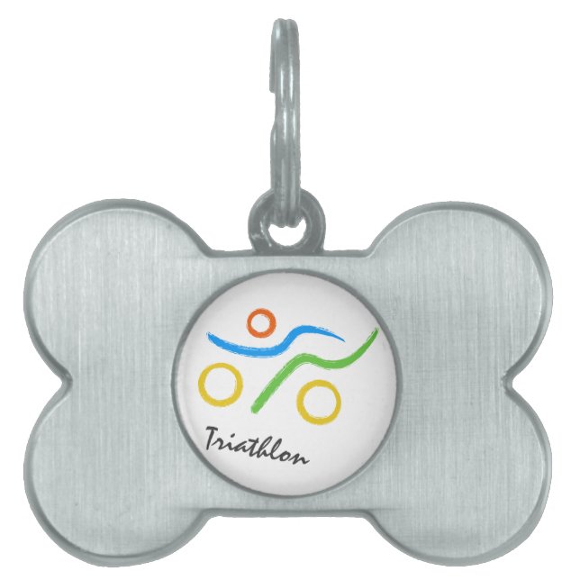 Triathlon logo huisdieren naamplaatje (voorkant)