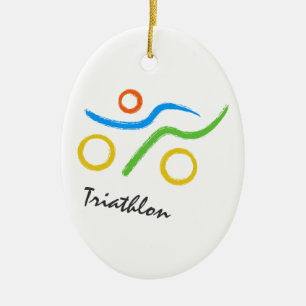 Triathlon logo keramisch ornament