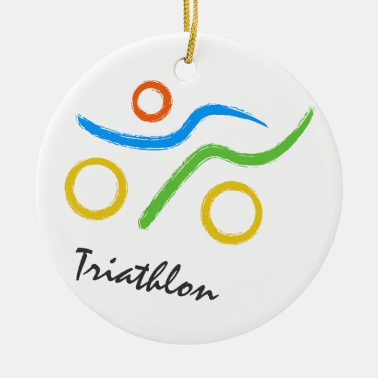 Triathlon logo keramisch ornament (Voorkant)