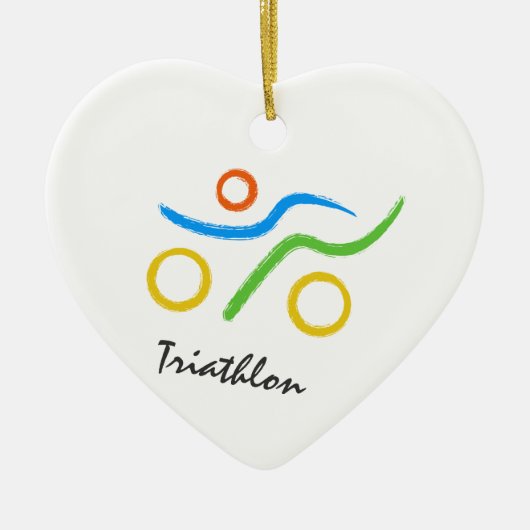 Triathlon logo keramisch ornament (Voorkant)