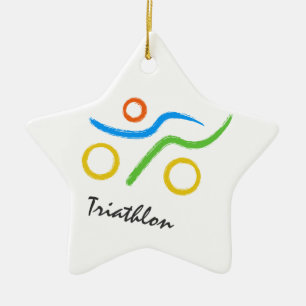 Triathlon logo keramisch ornament