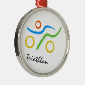 Triathlon logo metalen ornament (Rechts)