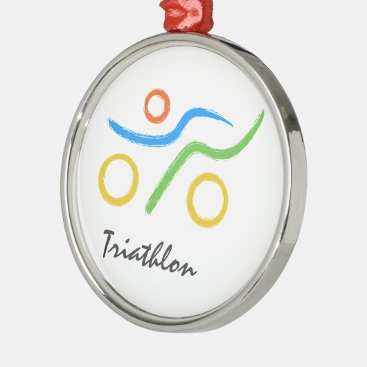 Triathlon logo metalen ornament (Links)