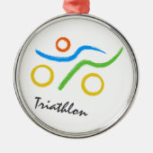 Triathlon logo metalen ornament (Voorkant)