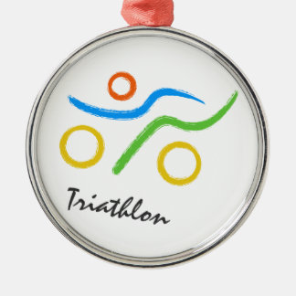 Triathlon logo metalen ornament