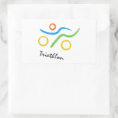 Triathlon logo rechthoekige sticker (Tas)