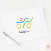 Triathlon logo rechthoekige sticker (Envelop)