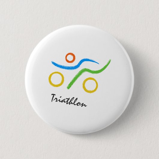 Triathlon logo ronde button 5,7 cm (Voorkant)