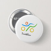 Triathlon logo ronde button 5,7 cm (Voorkant /achterkant)