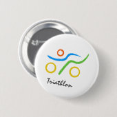 Triathlon logo ronde button 5,7 cm (Voorkant /achterkant)