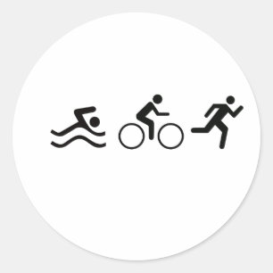TRIATHLON LOGO RONDE STICKER