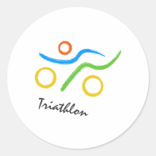 Triathlon logo ronde sticker